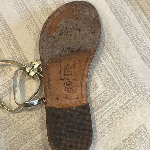 Tuccia Di Capri Silver Rhinestone Strappy Sandals - Size 37 - Picture 6 of 7